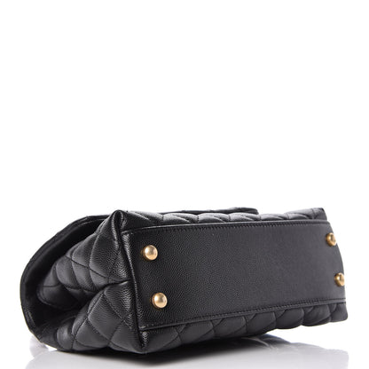 Chanel Caviar Lizard Embossed Quilted Mini Coco Handle Flap Black 5 of 10