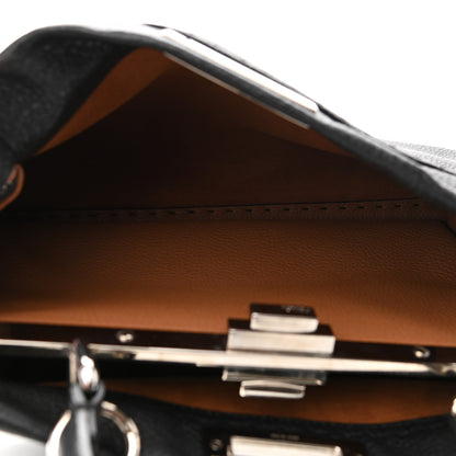 Fendi Cuoio Romano Selleria Bi-Color Medium Peekaboo Iconic Satchel Black Mou 5 of 12