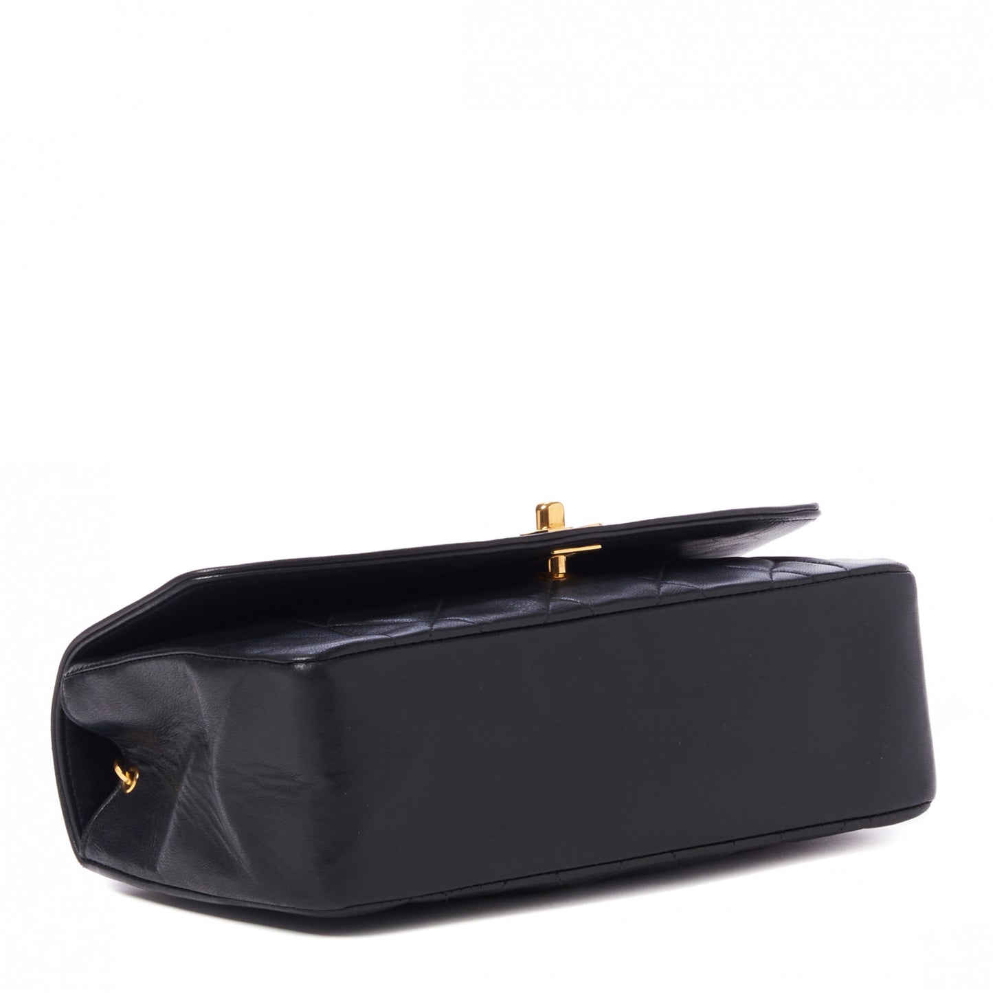 Lambskin Quilted Small Single Flap Black