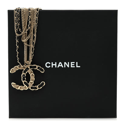 Chanel Lambskin Chain CC Multi Strand Necklace Gold Black 4 of 4