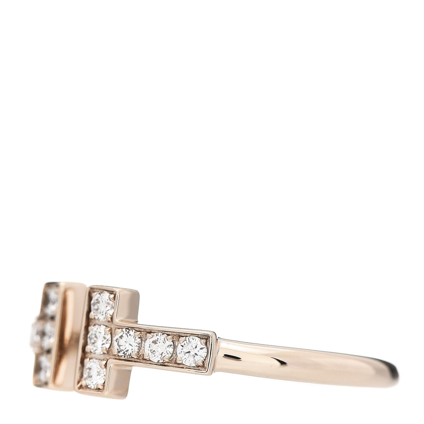 18K Rose Gold Diamond T Wire Ring 49 5