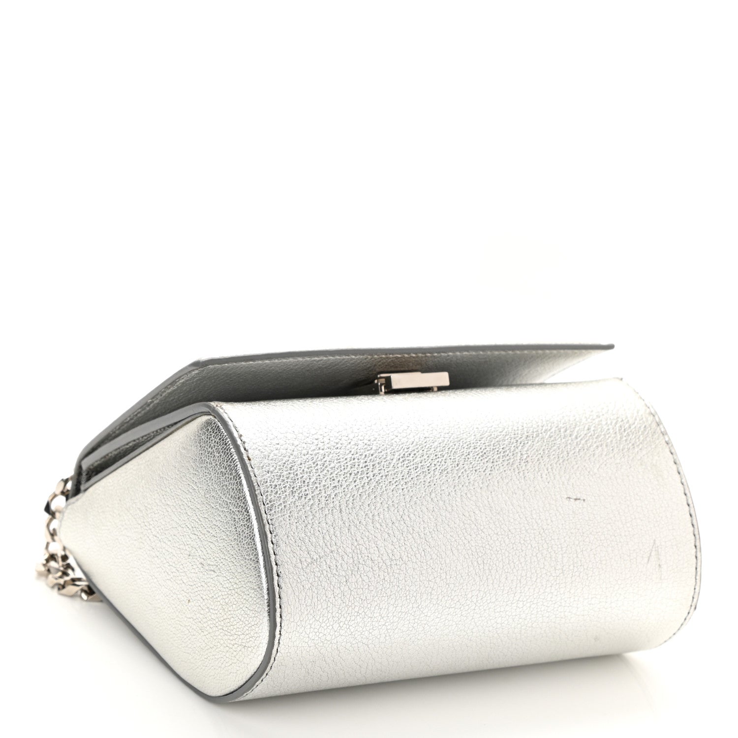 Givenchy Metallic Calfskin Mini Pandora Box Chain Crossbody Bag Silver 3 of 10
