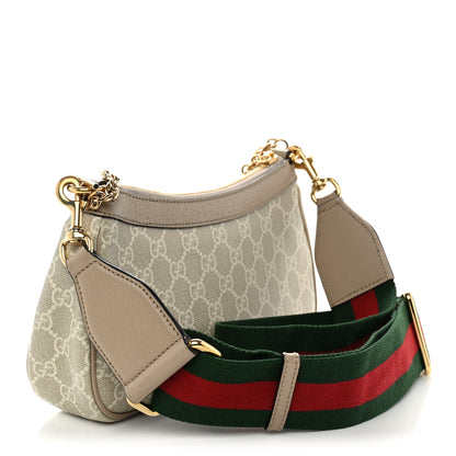 Gucci GG Supreme Monogram Textured Dollar Calfskin Web Small Ophidia GG Handbag Beige Mystic White Oatmeal 3 of 10