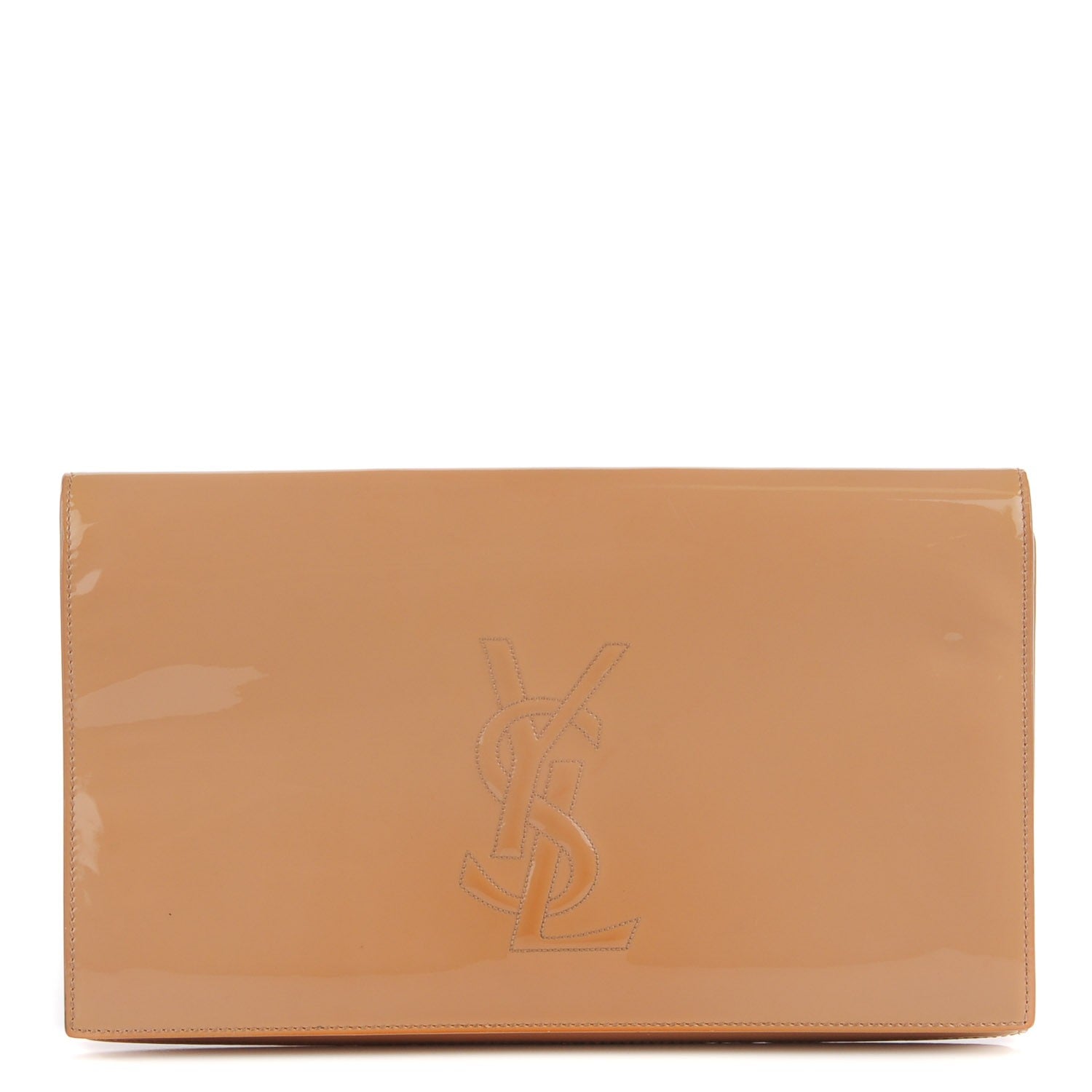 Saint Laurent Patent Large Belle De Jour Clutch Nude 1 of 7