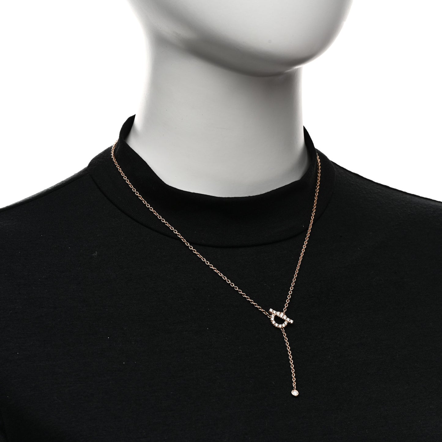 18K Rose Gold Diamond Finesse Lariat Necklace