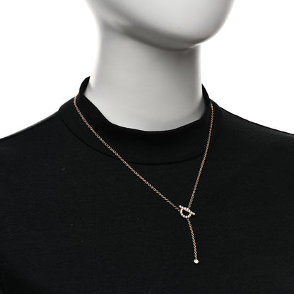 Hermes 18K Rose Gold Diamond Finesse Lariat Necklace 2 of 6