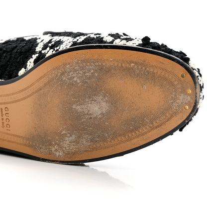 Gucci Tweed GG Monogram Horsebit Womens Jordaan Loafers 36.5 Black Natural 14 of 18