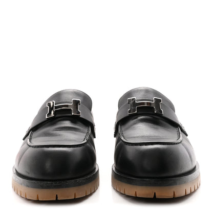 Hermes Calfskin Womens Faubourg Loafers 40 Black 3 of 9