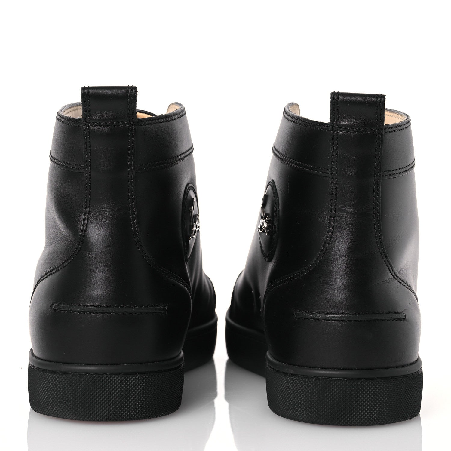 Christian Louboutin Calfskin Mens Louis High Top Sneakers 46 Black 5 of 14