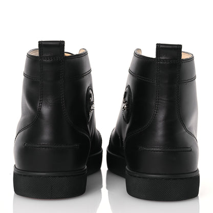 Christian Louboutin Calfskin Mens Louis High Top Sneakers 46 Black 5 of 14