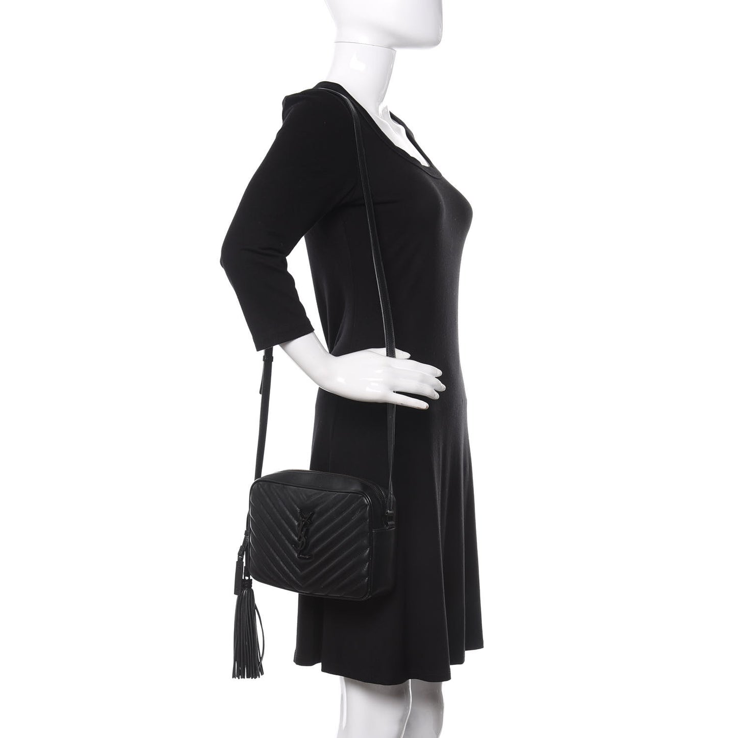 Calfskin Matelasse Monogram Lou Camera Bag Black