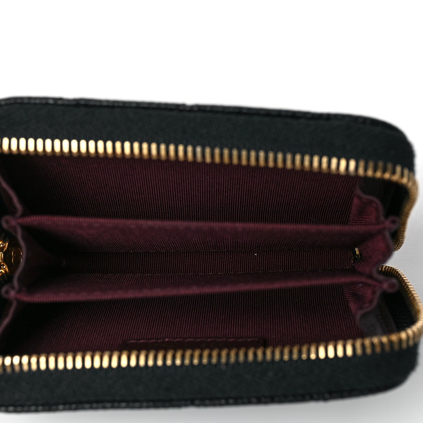 Caviar Quilted Zip Coin Purse Black