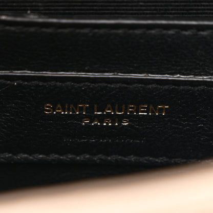 Saint Laurent Grain De Poudre Textured Mixed Matelasse Triquilt Small Monogram Satchel Dark Beige 6 of 11