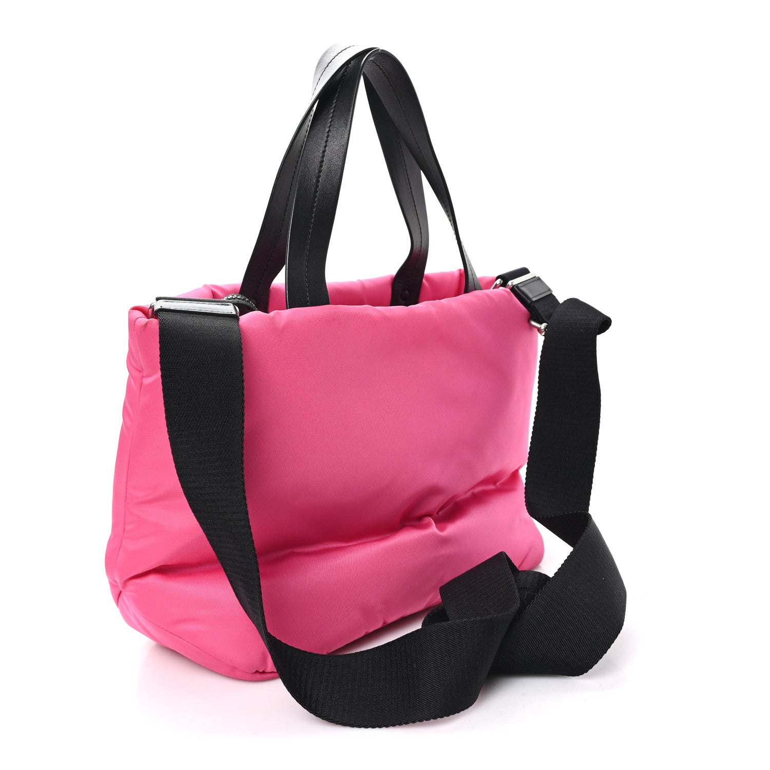 Prada Tessuto Nylon Soft Padded Shopping Tote Fuxia 3 of 9