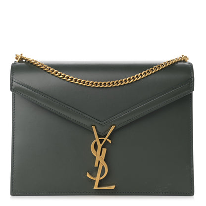 Saint Laurent Smooth Calfskin Monogram Cassandra Clasp Bag Dark Green 1 of 10