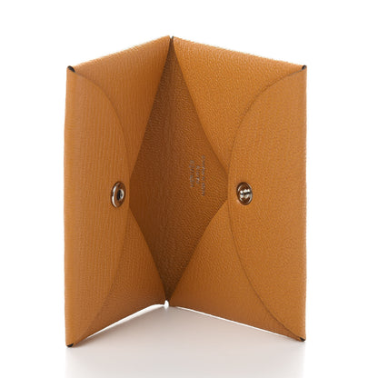 Hermes Chevre Mysore Calvi Card Case Moutarde 5 of 10
