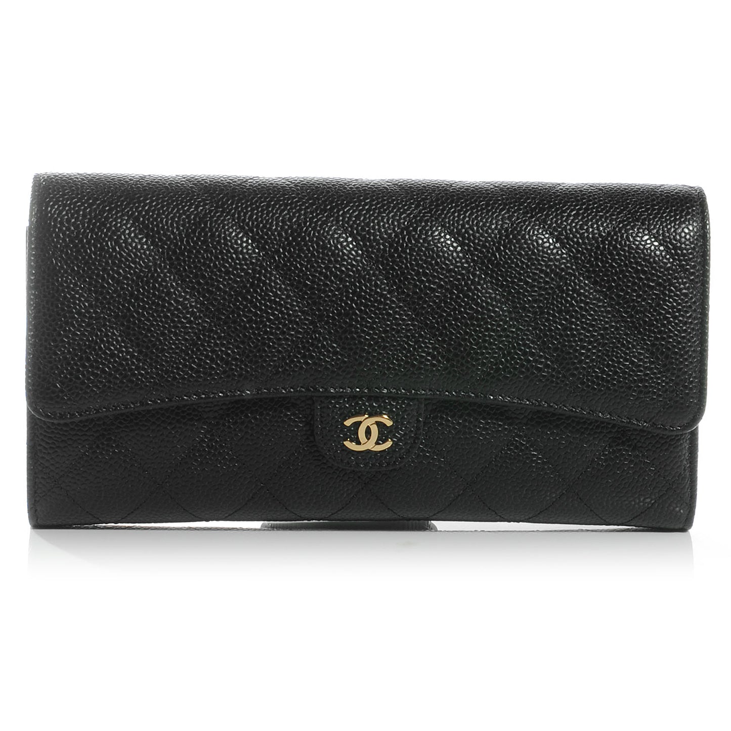 Caviar Quilted Travel Wallet Black