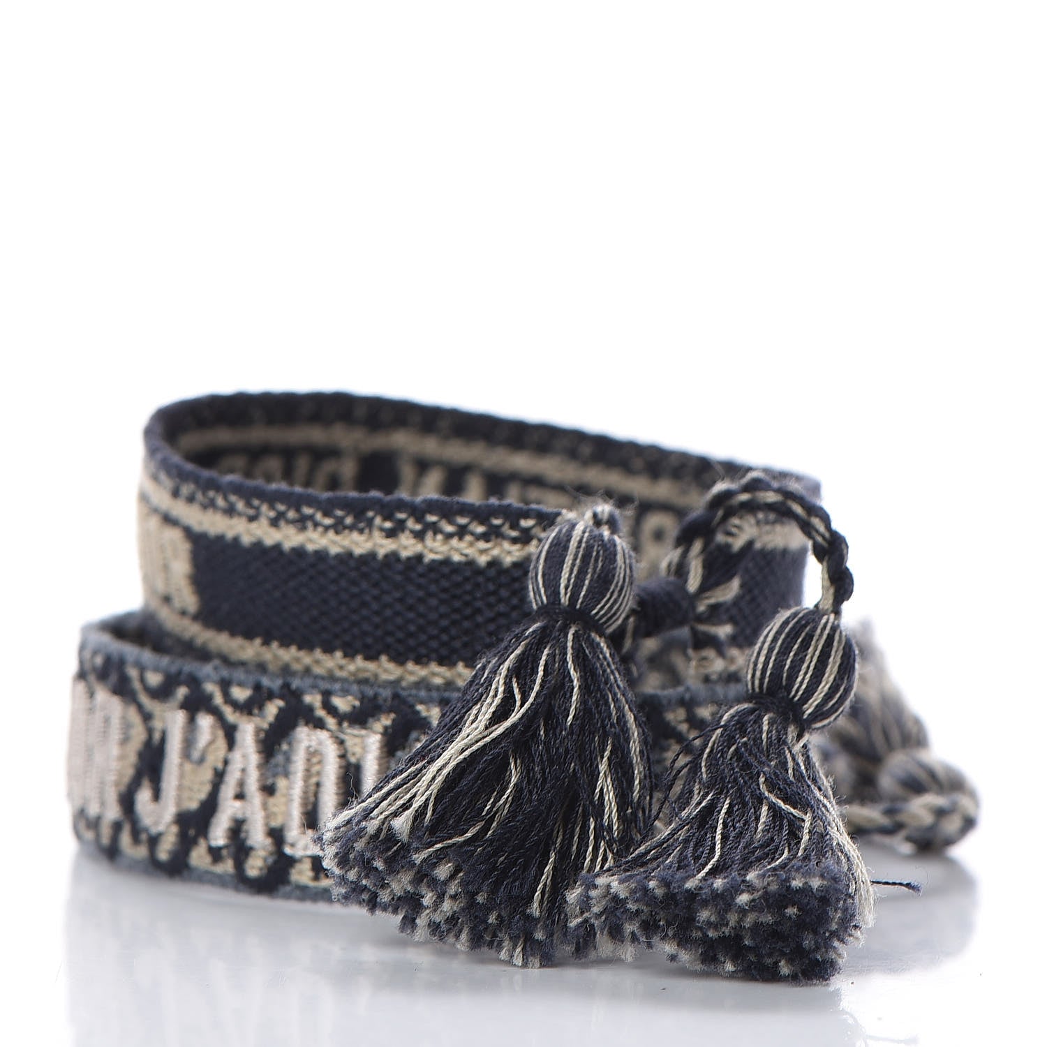 Christian Dior Woven Cotton J'Adior Friendship Bracelet Set Navy 4 of 5