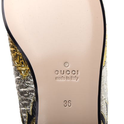 Gucci Jacquard Floral Womens Princetown Slippers 36 Oro Black 9 of 11