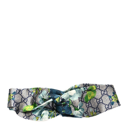 Gucci Silk Monogram Blooms Print Headband Blue 1 of 5