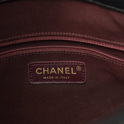 Chanel Calfskin Stitched Large Button Up Hobo Black 6 of 10