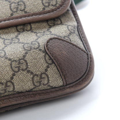 Gucci GG Supreme Monogram Web Small Neo Vintage Double Flap Messenger Bag Beige New Acero 13 of 14