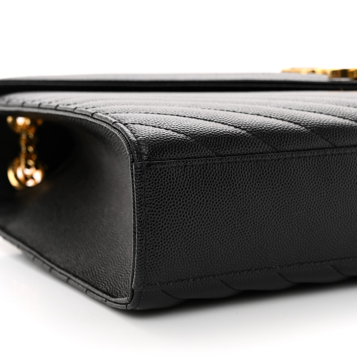Grain De Poudre Matelasse Chevron Large Monogram Satchel Black