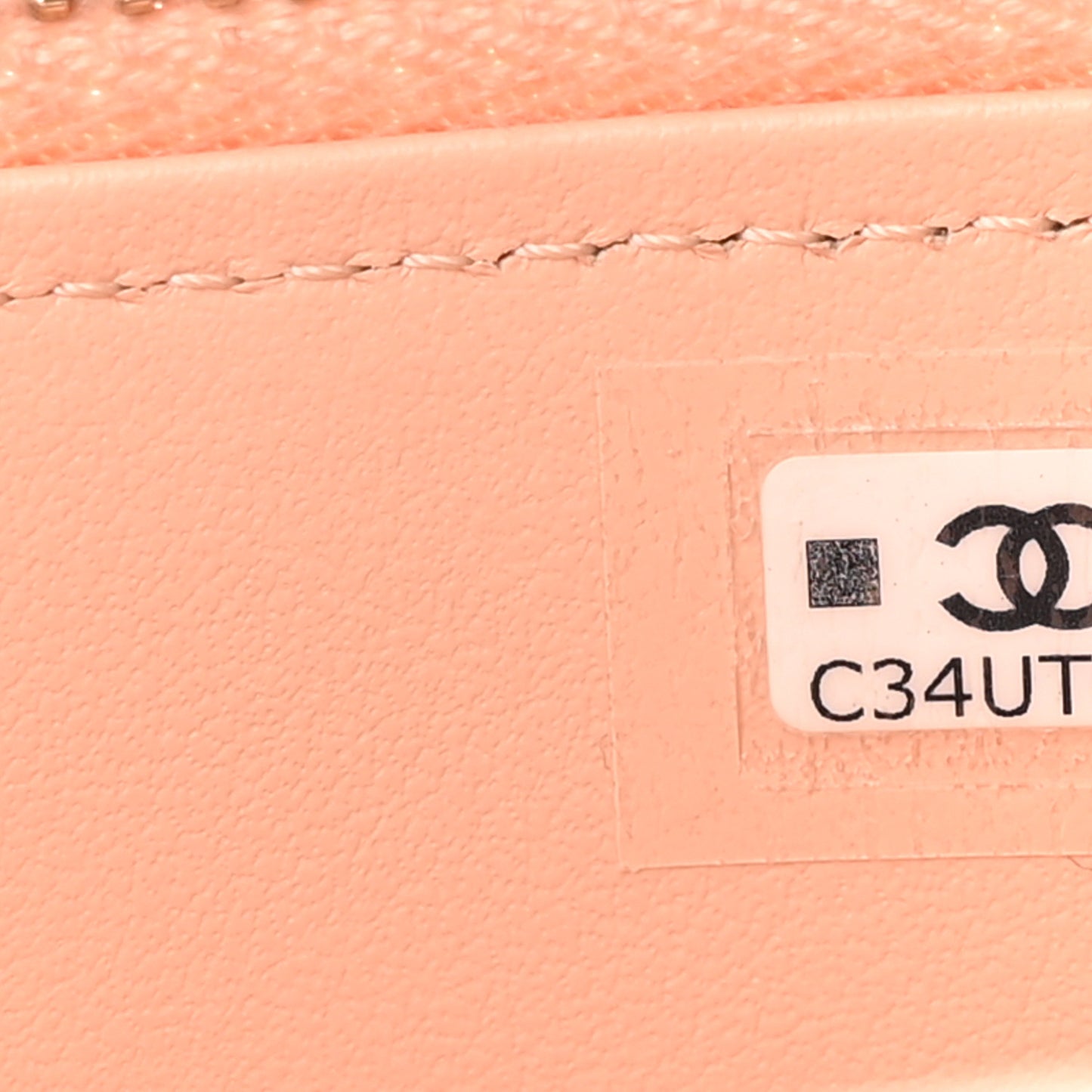 Caviar Quilted Small Vanity Case With Chain Light Beige