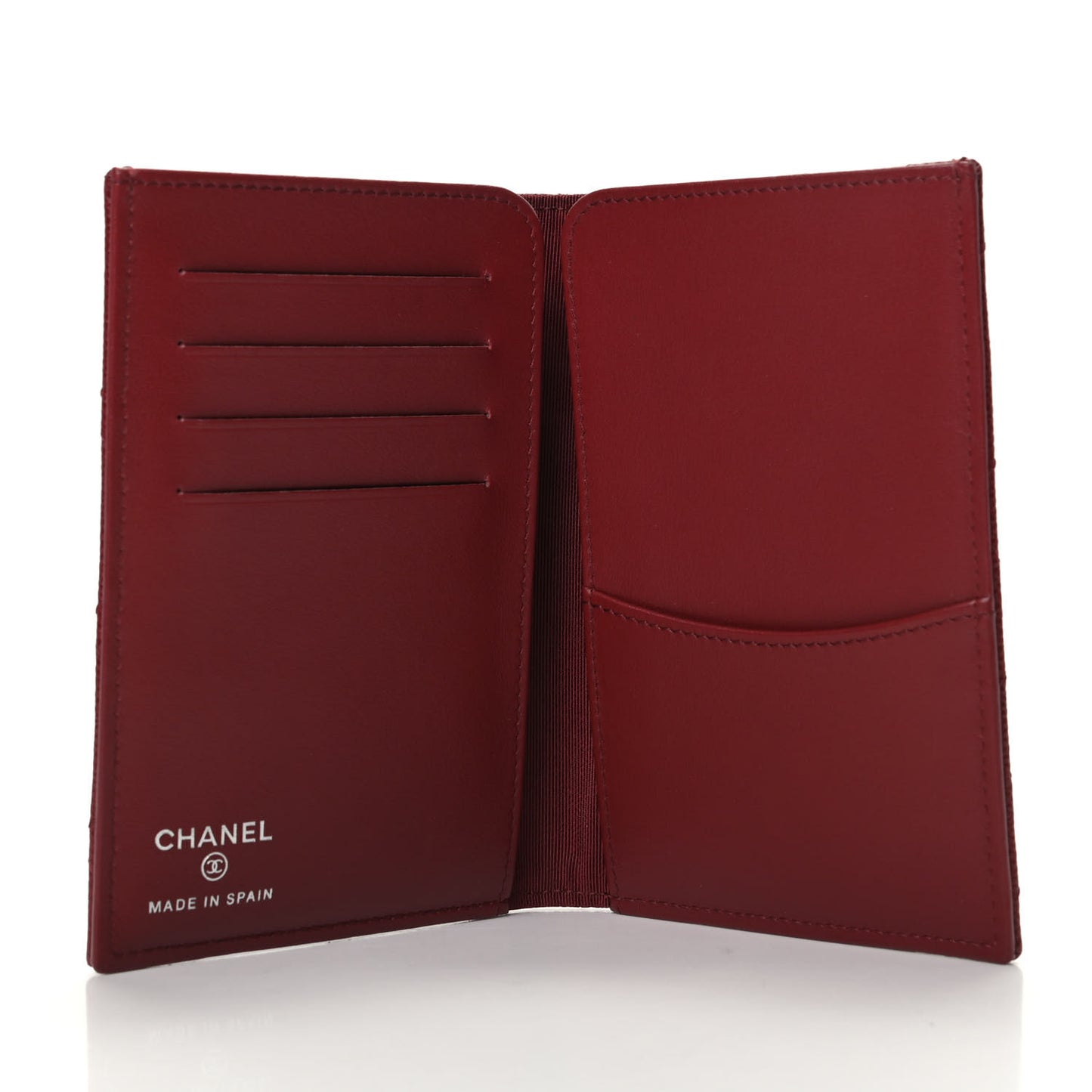 Caviar Quilted Passport Holder Red