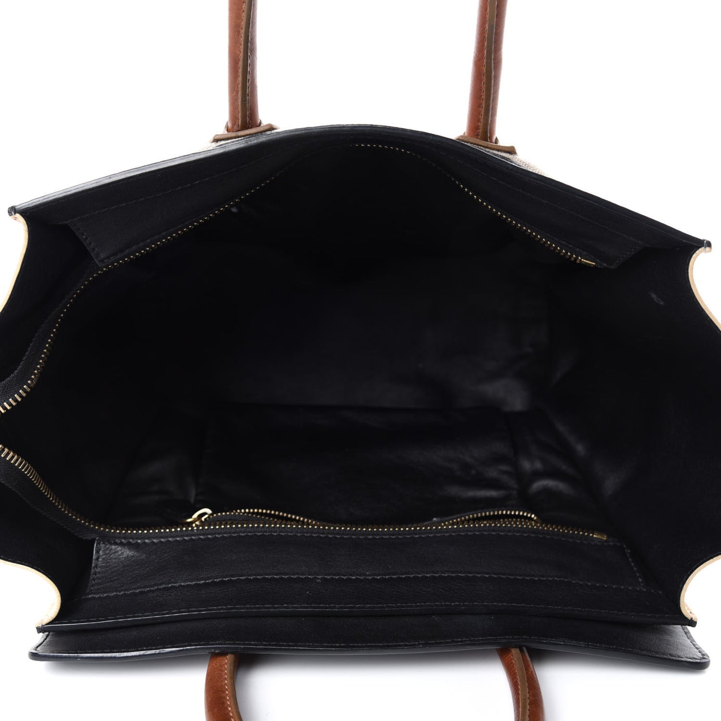 Calfskin Linen Mini Tri-Color Luggage Beige