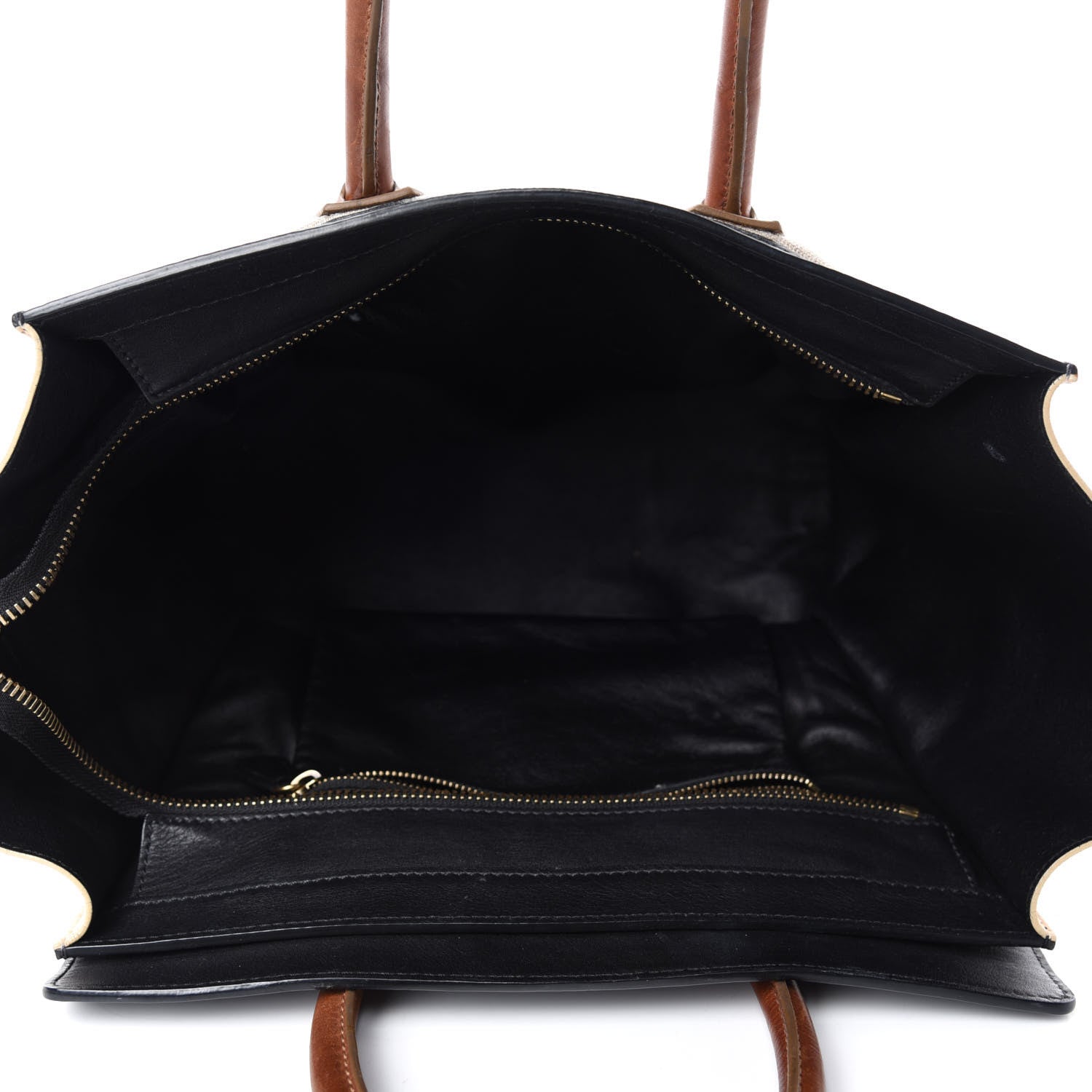 Celine Calfskin Linen Mini Tri-Color Luggage Beige 5 of 13