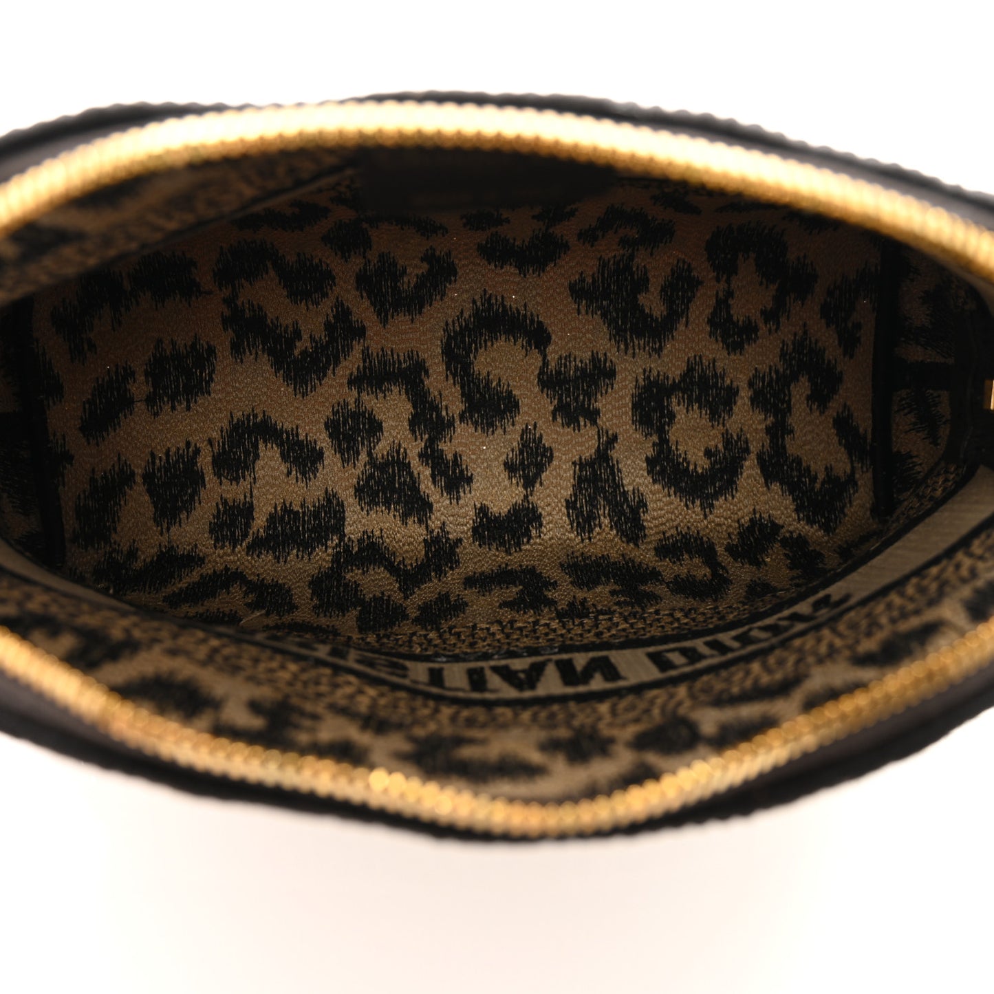 Canvas Leopard Print Cosmetic Pouch Beige