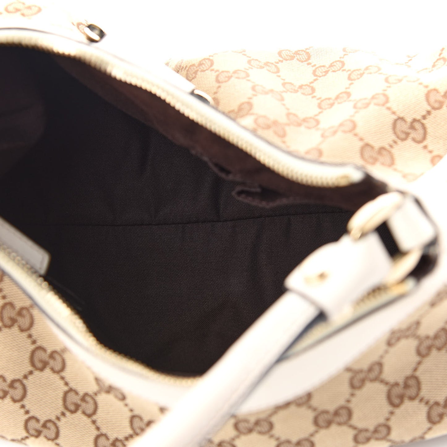 Monogram Medium D Gold Ring Hobo White