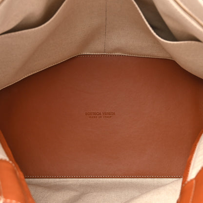 Bottega Veneta Washed Canvas Calfskin Large Andiamo  Natural Light Wood 5 of 18
