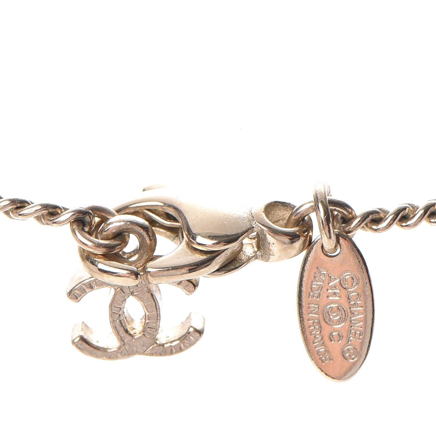 Chanel Pearl CC Pendant Necklace Light Gold 5 of 6