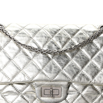 Chanel Metallic Aged Calfskin Quilted 2.55 Reissue 227 Flap Silver 8 of 10