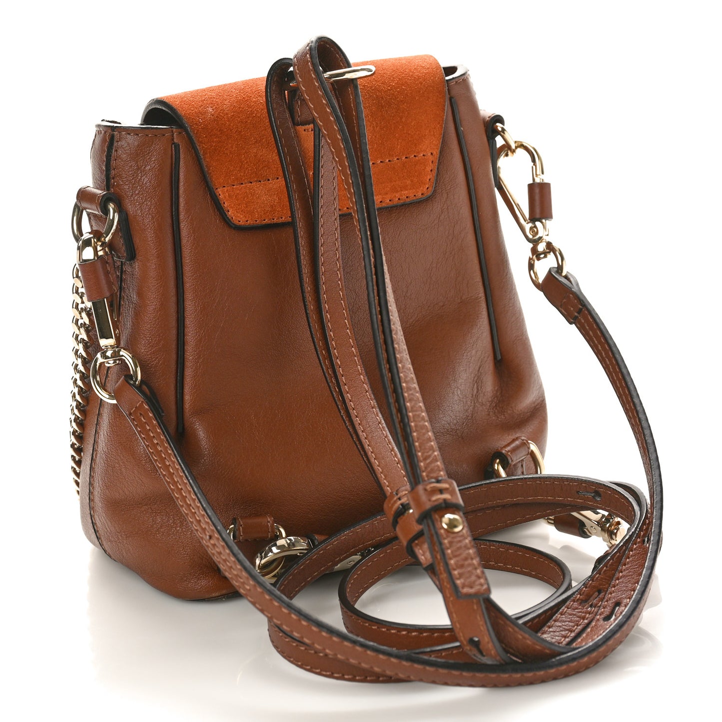 Suede Calfskin Mini Faye Backpack Tan