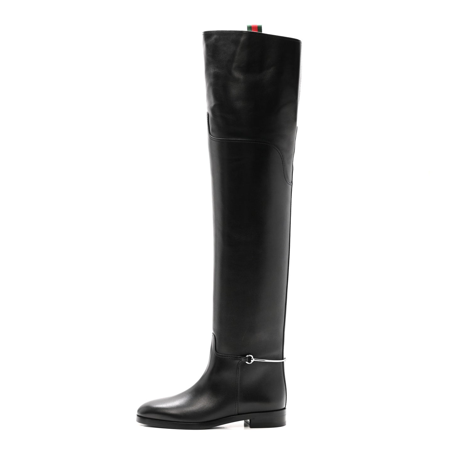Calfskin Slim Horsebit Over The Knee High Boots 37 Black
