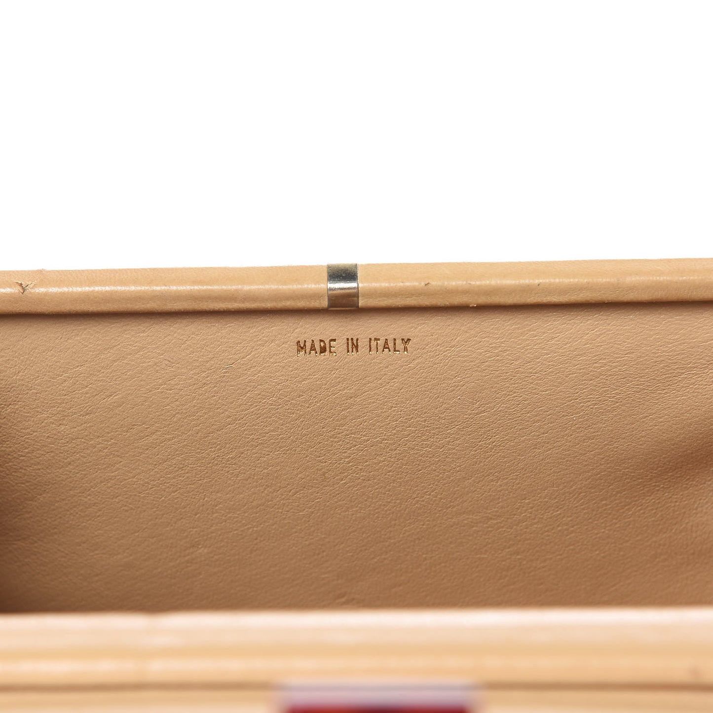 Lambskin Quilted Tortoise Box Bag Beige