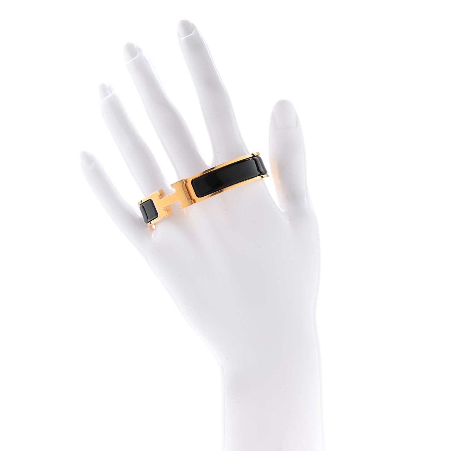 Enamel Narrow Clic Clac H Bracelet PM Black