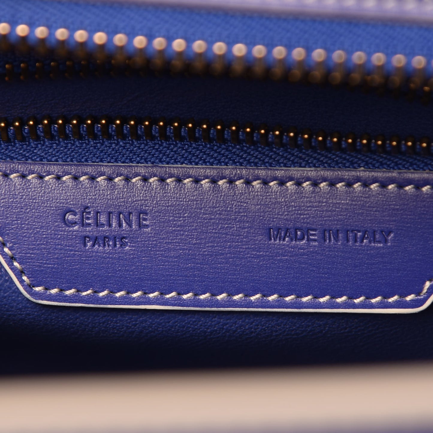 Satin Calfskin Micro Debossed Luggage Blue