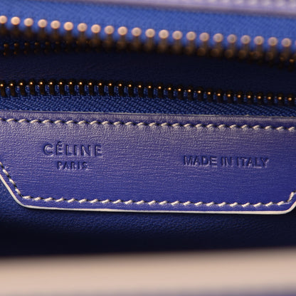 Celine Satin Calfskin Micro Debossed Luggage Blue 9 of 10