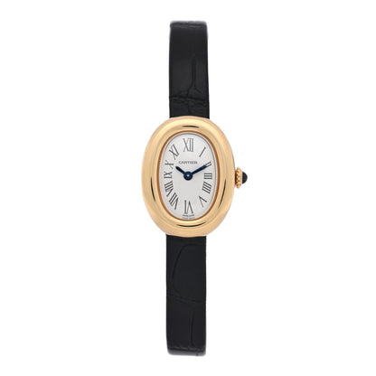 Cartier 18K Yellow Gold Alligator 23mm Baignoire Quartz Watch 1 of 5