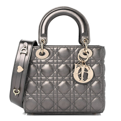 Christian Dior Lambskin Cannage Small My ABCDior Lady Dior Metallic Grey 1 of 11