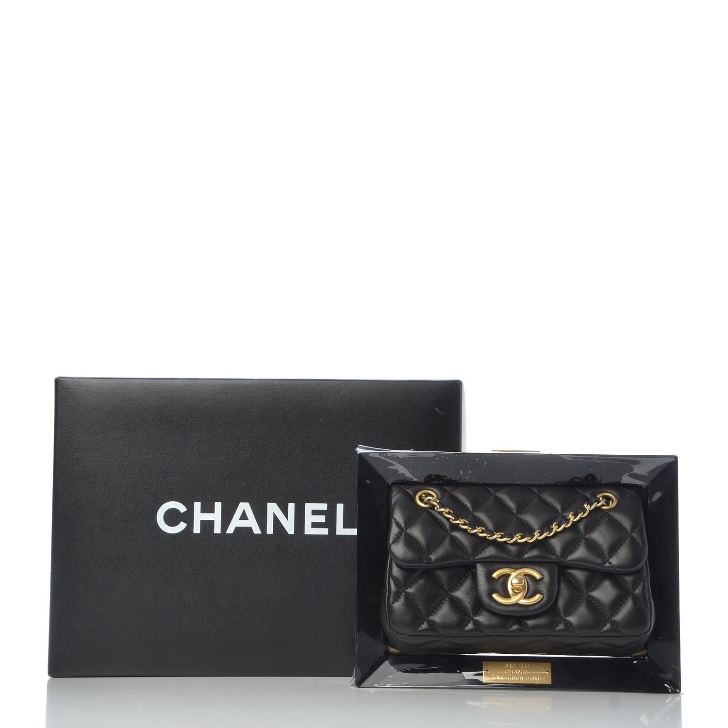 Chanel Plexiglass Lambskin Framed Flap Bag Clutch Black 11 of 11