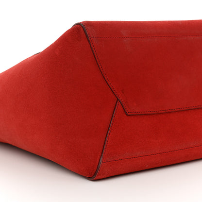 Celine Suede Calfskin Sangle Bucket Bag Red 9 of 11