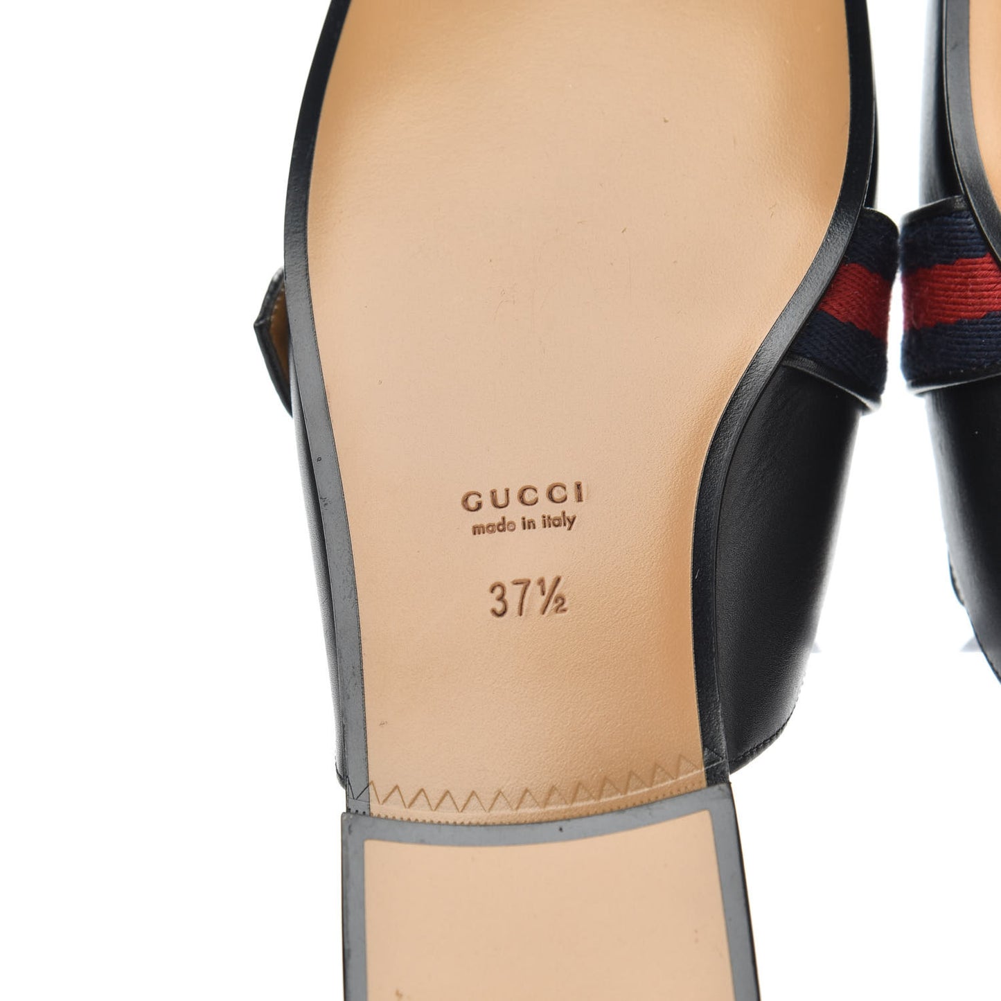 Calfskin Web Womens Peyton GG Slippers 37.5 Black