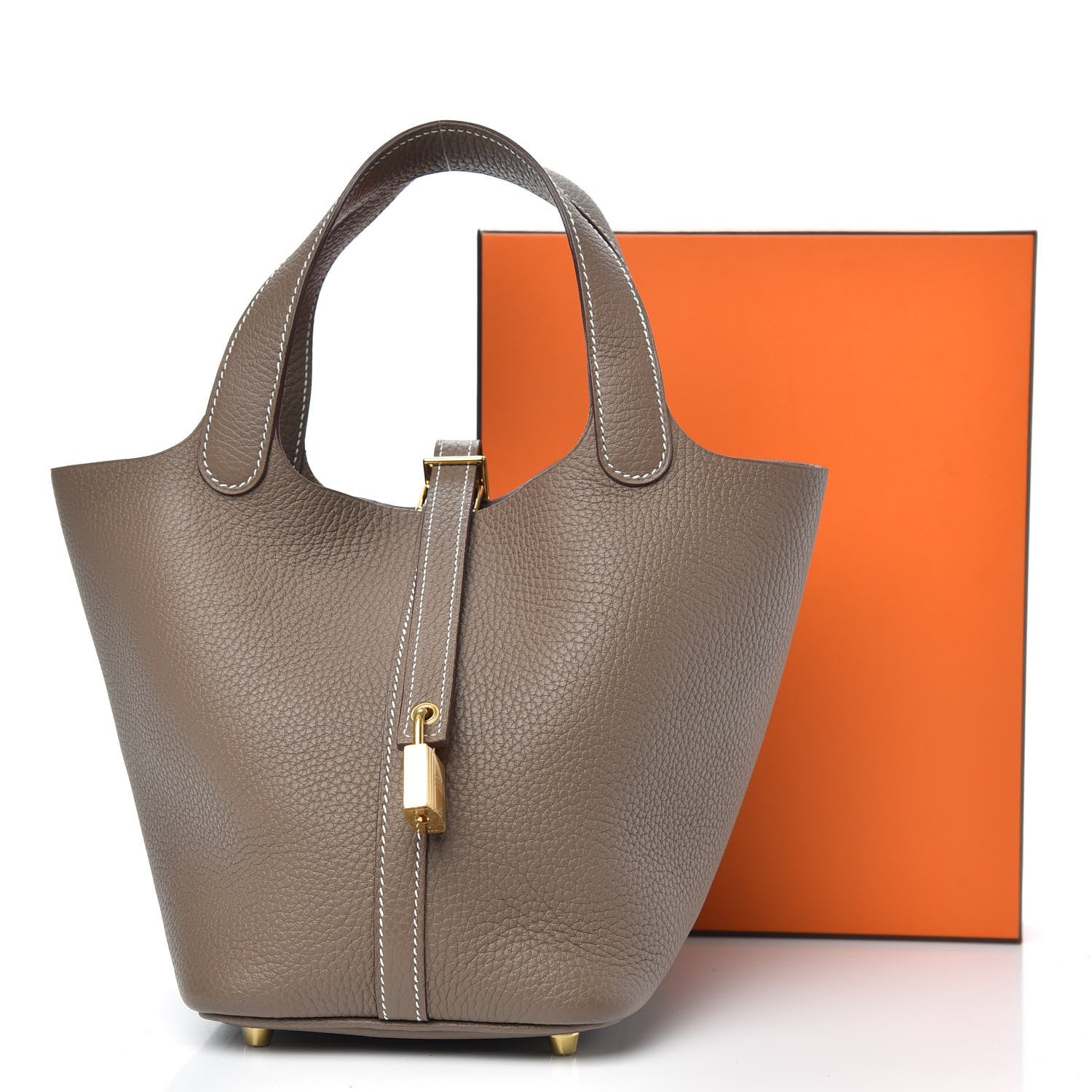 Hermes Taurillon Clemence Picotin Lock 18 PM Etoupe 9 of 9