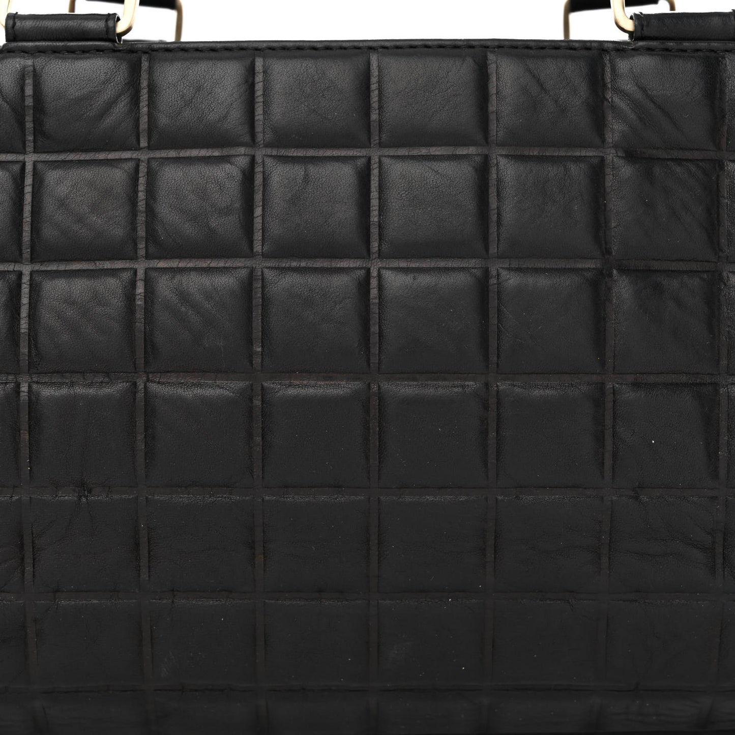 Lambskin Quilted Chocolate Bar Shoulder Bag Black