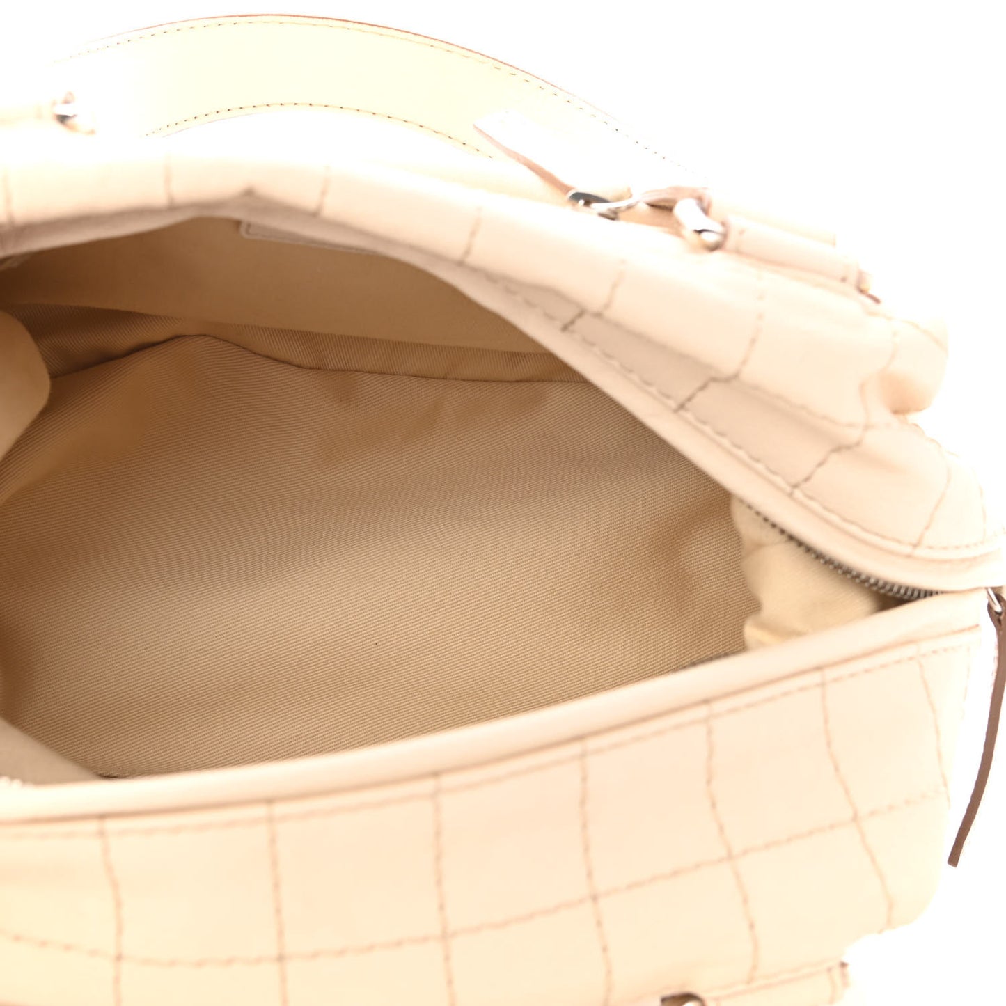 Goatskin Square Stitch Essential Bowler White